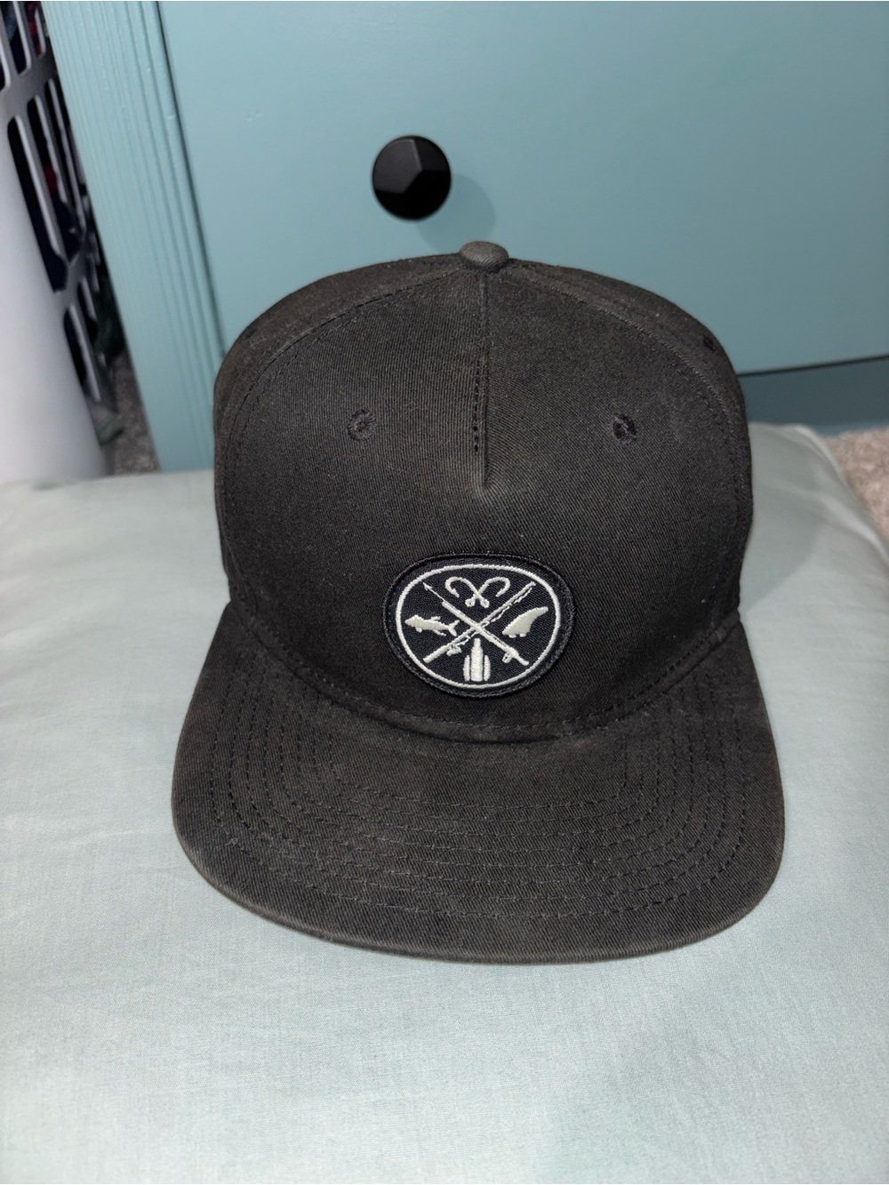 Salt Life Black Snapback Cap with Emblem Patch